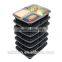 black 3-compartment stackable microwave safe meal prep plastic food container and freezer feature                        
                                                Quality Choice