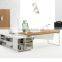 Trade Assurance Cream White Manager Office Desk And Chair With Side Table Bookshelf(FOH-ED-F2116)
