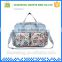 High-capacity polyester blue tote floral cute mommy bag
