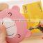 lovely cartoon animal bear panda shape bank business card holder silicone passport bus stundent ID card holder with key ring