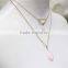 Newest Elegant Multi Layered Pink Cloudy Bead Charmed Necklace 2016 Fashion Necklace Wholesale