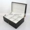 Customized Handmade black wooden jewelry box with compartment and hooks