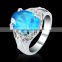 Royal blue zircon ring/ turkish gold plated silver ring/ 925 sterling silver jewellery