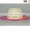 Ladies Medium Brim Hand Crochet Floppy Straw Hat with Ribbon Trim