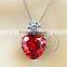 925 sterling lover's heart red zircon necklace fashion women necklace jewelry supplies 6360479