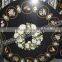 Black Round Italion Marquetry Marble Pietra Dura Dining Table Top