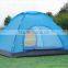 OEM Color Blue 4 Person 2 Layer Outdoor Polyester Foldable Camping Tent