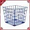 Cheap wholesale square shape wire storage basket color painting finished metal basket