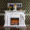 Indoor white hand-carved stone carvings and sculptures marble fireplace