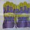 Yellow cow split leather safety working gloves