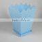 square plastic flower pot with lace brim