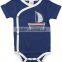 Red and write 3-6 months applique anchor summer wear short sleeve newborn organic cotton baby toddler clothing wholesale china