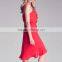 new fashion design high waist sleeveless v-neck chiffon floral slip dress