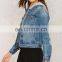 China Custom Jacket in New Model Distressed Embroidered Denim Jacket Women