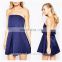 latest dress designs for ladies violet color strpless new fashion ladies dress