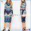 Fashion Midi Maternity Clothes Dress For Pregnant Women Bodycon Dresses In Graphic Patch Print