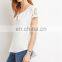 Ladies Sleeveless Lace Shirt /2016 Fashion White Shirt Blouse