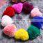 Factory wholesale fluffy and soft rex rabbit fur heart shape pendant fur bag charm