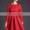 red elegant long sleeve fashion skater evening dress party dress for women