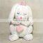 Sleeping Stuffed Plush White Rabbit Toy With Heart Custom Long Ears Soft Girl Toy Plush Rabbit