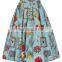 Grace Karin Women's Vintage Retro A-Line Pleated Cotton Print Skirt 5 Patterns CL010401-2