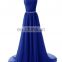 Hot Sale Evening Dresses Long 2016 Fast Shipping Scoop A-line Chiffon Sweep Train Vestido De Festa Longo Prom Dress