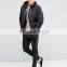 Fashion mans zipper black plain blank sleeveless hoodie