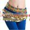 Indian belly dance hip scarf with gold coins Y-2033#
