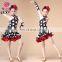 ET-079 Competition zebra and polka dots children latin dance dress with
