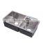 7541 Sanitary ware wash basin double bowl stainless steel handmade kitchen undermount sink