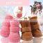 4pc/set Christmas Pet dog cat shoes Winter Snow cotton shoes antiskid
