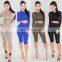 2020 Two 2 Pieces Set Crop Top Long Sleeve Summer New Latest Sport Style Colorful Women Jumpsuits And Rompers