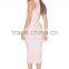 2016 New Sexy Evening Party Sleeveless Wrap High Collar Bodycon Bandagesummer Dress