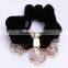 Colorful Rhinestone Cock Mink Fur Hair Band