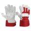 Wholesale Comfortable leather working gloves with rubberized cuff