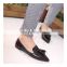 Crocodile design black color ladies pointed toe pumps sandals shoes women flats pumps office lady shoes