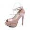 ladies beautiful pu patent upper high heel shoes women platform pumps office sandals shoes