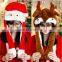 Factory wholesale ear Mobile Santa Hat Furry Santa Hat cute funny elk hat adult children Christmas decorations