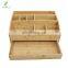 Multifunctional Bamboo Wood Desk Organizer with Drawer Desktop File Organizer with Pen Holder Wood Desk Organizers