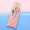 Pink wooden handle synthetic private label Nylon Hair Makeup brush set For ladies make up tool 8pcs