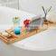 2020 New Natural Bamboo Bathtub Rack Retractable Nordic Light Luxury Bathtub Show Caddy Bamboo Wood Bathtub Caddy