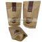 Custom design kraft paper Doypack stand up zipper pouch with clear window for food packaging