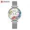 CURREN 2020New Classic Design Mineral Glass Dial Flower Custom Logo Women Ladies Mesh Watch