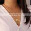 2022 New Arrival Fashion Lady Semi-Precious Stone Geometric Metal Coin Head Necklace Female Creative Gold N673