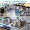 4 in 1 No Drilling Stainless Steel Sink Organizer Caddy Basket Brush Soap Sponge Holder with Dish Cloth Hanger