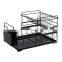Cheap price iron wire tableware drain kitchen organizer multifunction dishes black storage rack