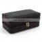 manufacturer 6 count Black leather high gross small wood cigar packing box travel case humidor