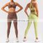 Sexy Women Triangle Sports Bra High Waist Side Pocket Leggings 2 Piece Yoga Fitness Gym Activewear Suit Set