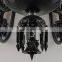 Modern Custom Hotel Stairs Wedding Decor Black Crystal Large Pendant Lights High Ceiling Luxury Chandeliers