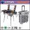 Pro Rolling Studio Makeup Artist Cosmetic Case With Light Leg Mirror Train Table